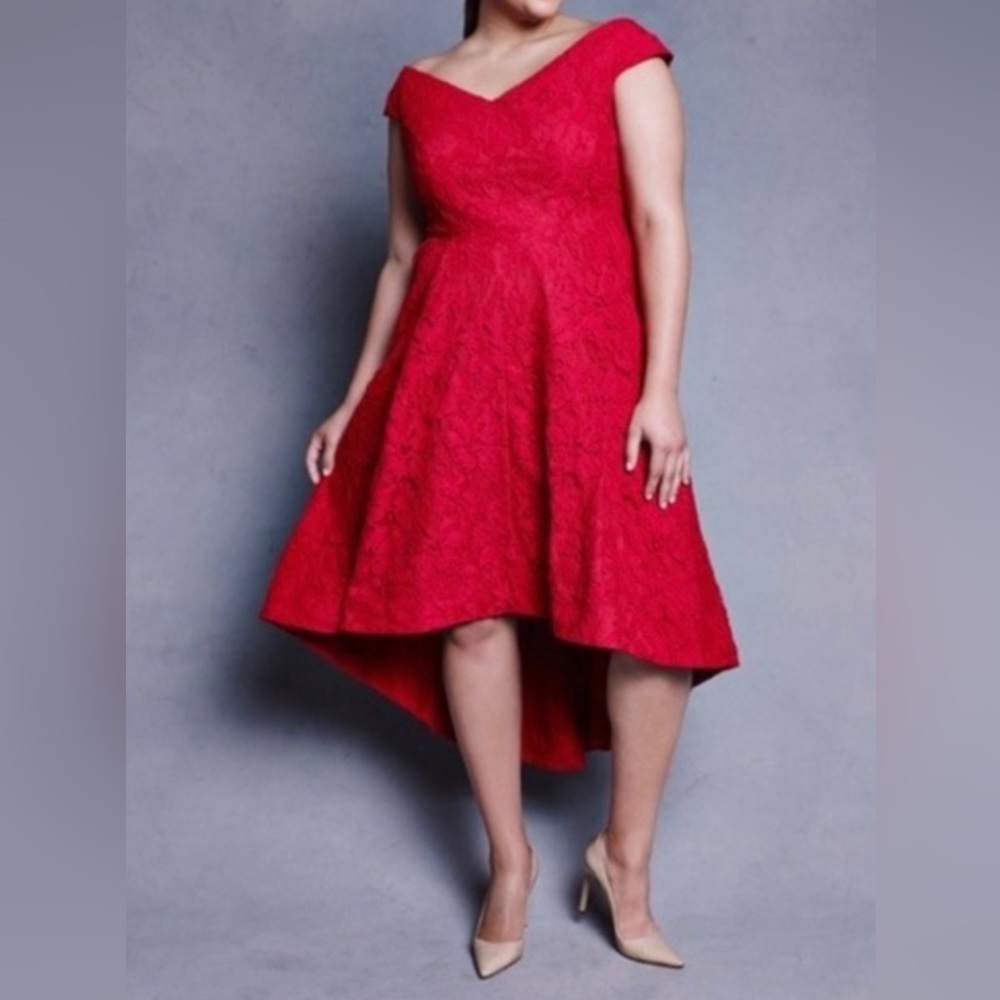 Lela Rose For Lane Bryant Red Lace Dress NWT